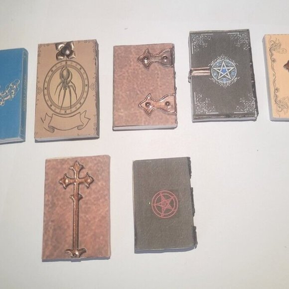 Mini Gothic Halloween Spell Books Witch Decor Tiered Tray Miniatures Witchcraft - Picture 7 of 7